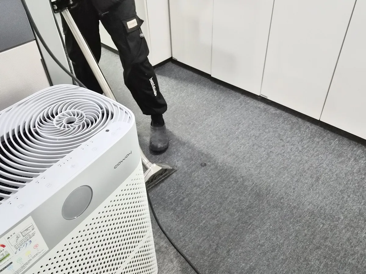 정읍시 시기동 사업장 로비·복도 카페트 바닥 위생청소 사례 - 행진크린